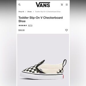 NWOB Vans Toddler Classic Slip-On Checkerboard Shoe